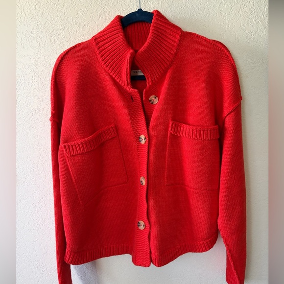 NWT Free People We the Free on the Isle Red Cardigan - Picture 6 of 9